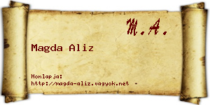 Magda Aliz névjegykártya